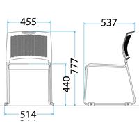 藤沢工業 TOKIO NSB・NSWシリーズ スタッキングチェア NSW-T10 ブラック 1セット（4脚入）（取寄品）