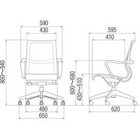 藤沢工業 TOKIO CFシリーズ オフィスチェア CF-3M ピンク 1脚（取寄品）