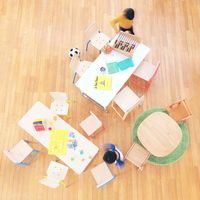 市場 PLETO キッズウッドチェア M ナチュラル PLC-3245NA-4 1セット（4脚入）（直送品）