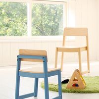 市場 PLETO キッズウッドチェア L ブルー PLC-3246BL-4 1セット（4脚入）（直送品）