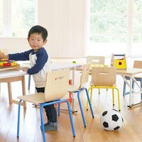 市場 PLETO キッズスチールチェア L イエロー PLC-3253YL-4 1セット（4脚入）（直送品）