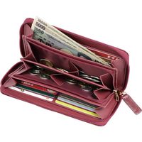 小田清 イタリアンレザーコイン分け長財布ブラウン 花柄型押し a1747430（直送品）