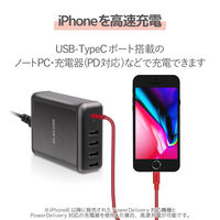 エレコム USB C-Lightningケーブル/準高耐久/2.0m/レッド MPA-CLPS20RD 1個（直送品）