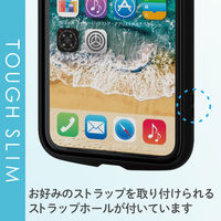 iPhone11 ケース カバー TPU ポリカーボネート フレームカラー 耐衝撃 ストラップホール付 ブラック PM-A19CTSLFCBK エレコム 1個