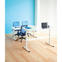 林製作所 上下昇降テーブル 幅1600×奥行800×高さ700-1100mm ホワイト YSU-002 1台（直送品）