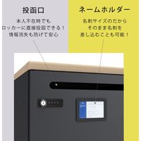 【軒先渡し】Y2K AKIRA ロッカー 4人用 2列2段 幅800×奥行410×高さ1130mm ナチュラル/ブラック 1台（直送品）
