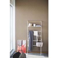 山崎実業 tower（タワー） ラダーハンガー ワイド 棚付 幅660×奥行250×高さ1600mm ホワイト 773871 1台（直送品）