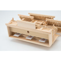 静岡木工 神棚の里 屋根違い三社 中 本金具 幅640×奥行250×高さ480mm 白木 1台（直送品）