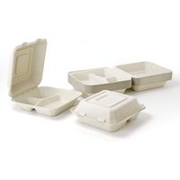 ストリックスデザイン 未晒しバガスモールド フードパックスクエア 仕切付 1袋（25枚入）