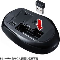 サンワサプライ ワイヤレスマウス 静音タイプ ブルーLED 手にフィットする5ボタン レッド MA-WBL161R 1個（直送品）