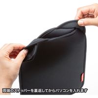 サンワサプライ PCインナーバッグ 封筒型 11インチワイド対応 ブラック IN-WETSL11BK 1個