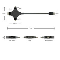 Vodaview　3in1HDMIケーブル　HDMI[オス]-USB(Type-C)/miniDP/HDMI[オス]　1.8m　VV-UCMDPHD-HD018