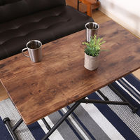 不二貿易 ナビアシリーズ フリーテーブル 幅900×奥行480×高さ120～700mm ブラウン/ブラック 14654 1台（直送品）