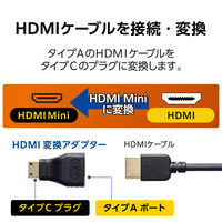 HDMIケーブル HDMImini変換アダプター ブラック エレコム 1個