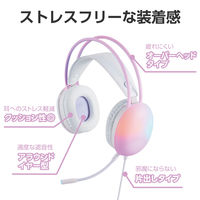 LEDハウジングゲーミングヘッドセット/両耳オーバーヘッド/40mmドライバ/4極φ3.5mm/ホワイト HS-G09STWH 1個