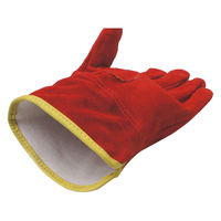 小野商事 牛床革手袋 オイル加工 内綿付き レッド M 朱雀 AG4813 AG4815M 1双（直送品）