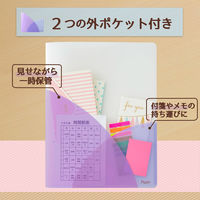 プラス スリムホルダーファイル パスティ A4タテ 4ポケット ブルーベリーパープル 紫 クリアファイル 固定式 98863 2冊