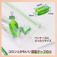 プラス テープのり 使い切り norino beans（ノリノビーンズ）キレイにはがせる 10m クリアライトグリーン 10個 54418