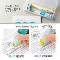 プラス 修正テープ COE365 ホワイパーPT 5mm 通学電車 本体 51947 1セット（3個）