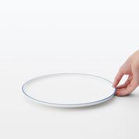 無印良品 日常の器 プレート 特大 ブルーライン 約直径27cm 良品計画
