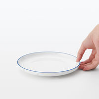 無印良品 日常の器 プレート 中 ブルーライン 約直径19cm 良品計画
