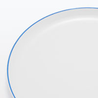 無印良品 日常の器 プレート 大 ブルーライン 約直径23cm 1セット（2個） 良品計画