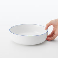 無印良品 日常の器 ボウル 大 ブルーライン 約直径21cm 良品計画