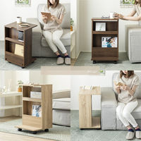 【軒先渡し】Sunharvest 両面収納付 サイドテーブル 幅400×奥行350×高さ650mm ナチュラル LT-223 NA 1台（直送品）