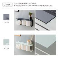【軒先渡し】Sunharvest トイレットペーパーホルダー ストックタイプ 強化ガラス天板 ホワイト SIN-33 GWH 1個（直送品）