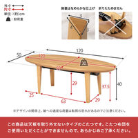 萩原 布団レスコタツ リヒト120WN 1台（直送品）
