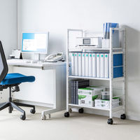 サンワサプライ 高耐荷重ワゴン 3段 ホワイト WG-208 1個（直送品）