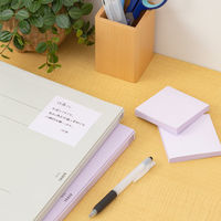 アスクル はたらく ふせん 付箋  75×75mm パステルパープル （正方形） 5冊 オリジナル