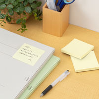 アスクル はたらく ふせん 付箋  75×75mm パステルイエロー （正方形） 10冊 オリジナル