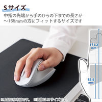 ワイヤレスマウス 静音 無線 2.4GHz 握りの極み 5ボタン Sサイズ ホワイト M-XGS30DBSKWH エレコム 1個（直送品）
