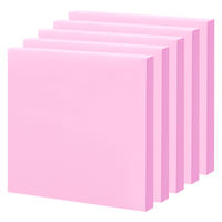 【強粘着】アスクル はたらく 強粘着ふせん 75×75mm パワーパステルピンク （正方形） 5冊  オリジナル