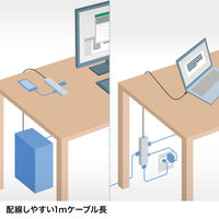 サンワサプライ USB Type-Cマルチ変換アダプタ(HDMI+LAN付・ケーブル1m) USB-3TCHLP7S-1 1個（直送品）