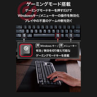 ゲーミングキーボード 有線 メカニカル テンキーレス タクタイル(茶軸) ブラック TK-GK20TBK エレコム 1個（直送品）