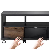 朝日木材加工 キャスター付きテレビ台・AVボード/アッシュグレー&ウォールナット木目 AS-EE1400 1台（直送品）