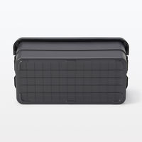 無印良品 ポリプロピレン頑丈収納ボックス ダークグレー 特大 約幅78×奥行39×高さ37cm 70L 1セット（2個） 良品計画