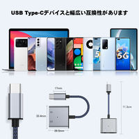 USB Type-C オーディオ変換 PD60W給電 3.5mm イヤホンジャック 変換アダプタ USBハブ ドック 1個
