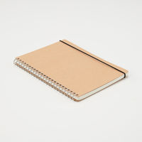 無印良品 上質紙ダブルリングノート ドット方眼 ベージュ A5 白 70枚 ゴム留め付き 良品計画