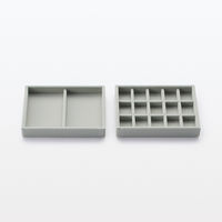 無印良品 重なるベロアケース格子 アクリルケース用 約幅15.5×奥行12×高さ2.5cm 良品計画