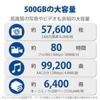 SSD 外付け 500GB スライド式 USB3.2(Gen2) 高速 ブラック ESD-EMB0500GBK エレコム 1個（直送品）