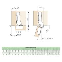 ムラコシ精工 MURAKOSHI ワンタッチスライドヒンジ φ35mm半カブセ キャッチ無 MFA6H5L99・BATPOH34　10セット（直送品）