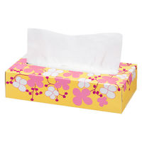 ティッシュペーパー 220組 アスクルオリジナル スプレッドフラワー 1パック（5箱入） PEFC認証紙 ボックスティッシュ オリジナル（わけあり品）