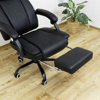 【軒先渡し】後藤家具物産 ハイバックオフィスチェア オットマン付 ブラック OA-FT 1脚（直送品）