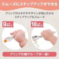 【9ヵ月頃から】ピジョン じぶんでつかえる スプーン＆フォーク SWEETカラー ケース付き
