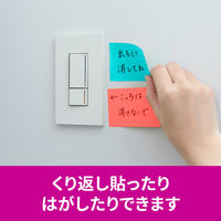 スリーエム(3M) ポストイット ふせん 付箋 強粘着 ノート 75mm×50mm マルチカラー1 1ケース（4冊入） 656SS-MC-1N
