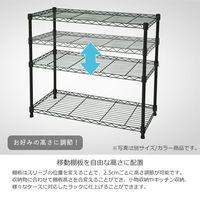 エイ・アイ・エス 19φ スチールラックセット 幅600×奥行250×高さ618mm ピンク NS6025-3PI 1台（直送品）