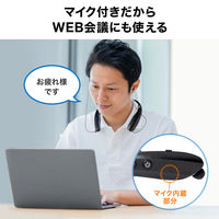 サンワサプライ ダイレクト:Bluetoothウェアラブルネックスピーカー(イヤホン付き) 400-BTSH017BK 1セット（直送品）
